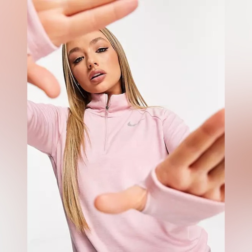 NWT✨NIKE Pacer Running Dry-Fit Quarter-zip Pullover Pink🌸 Sz Med! RARE